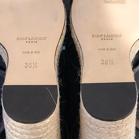 Cassandra Espadrilles 105 YSL Logo Platform Wedge - Picture 7 of 14